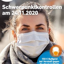 Schwerpunktkontrollen der Maskenpflicht in Nordrhein-Westfalen