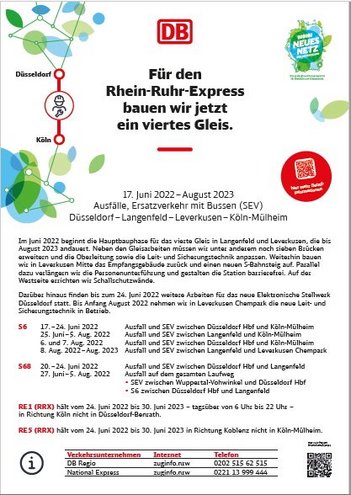 17.06.2022 bis August 2023: Düsseldorf - Köln