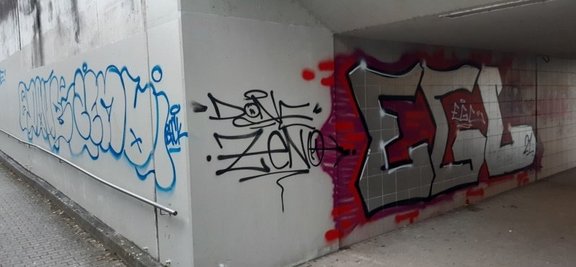 Graffiti an der Station Eitorf